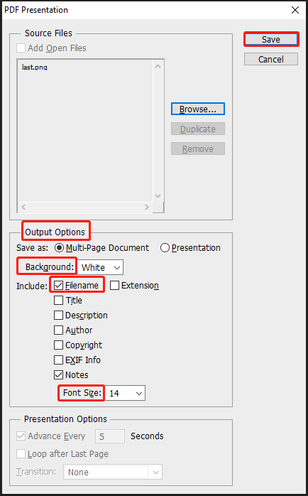 configure the settings and click Save