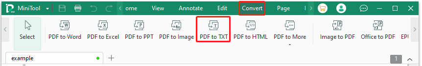 Select PDF to TXT