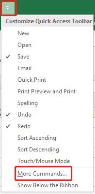 click More Commands