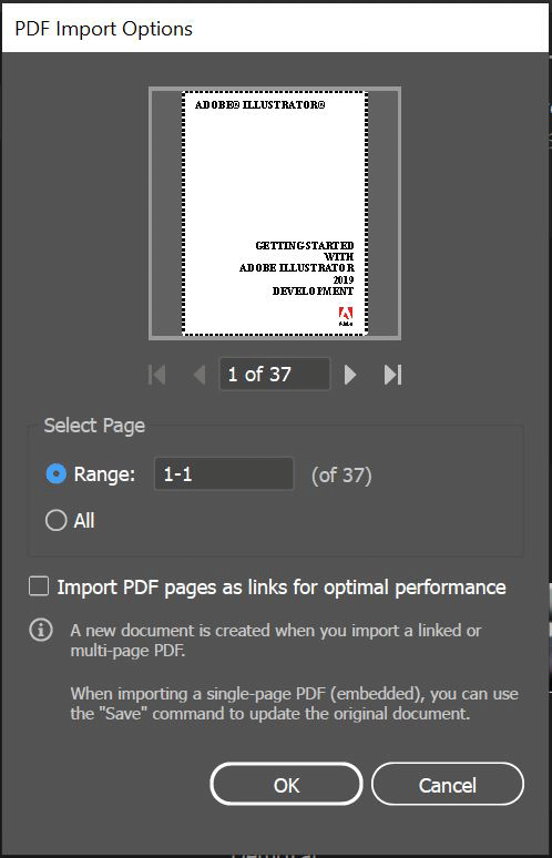 import PDF in Adobe Illustrator