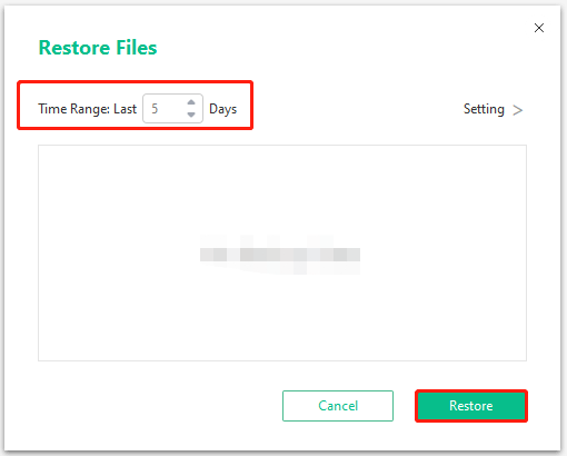 click Restore