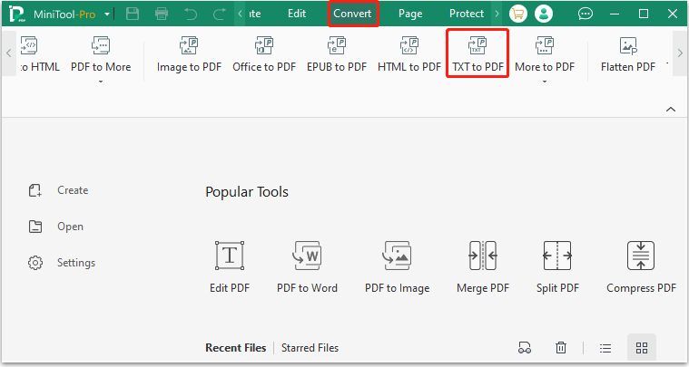 Choose TXT to PDF