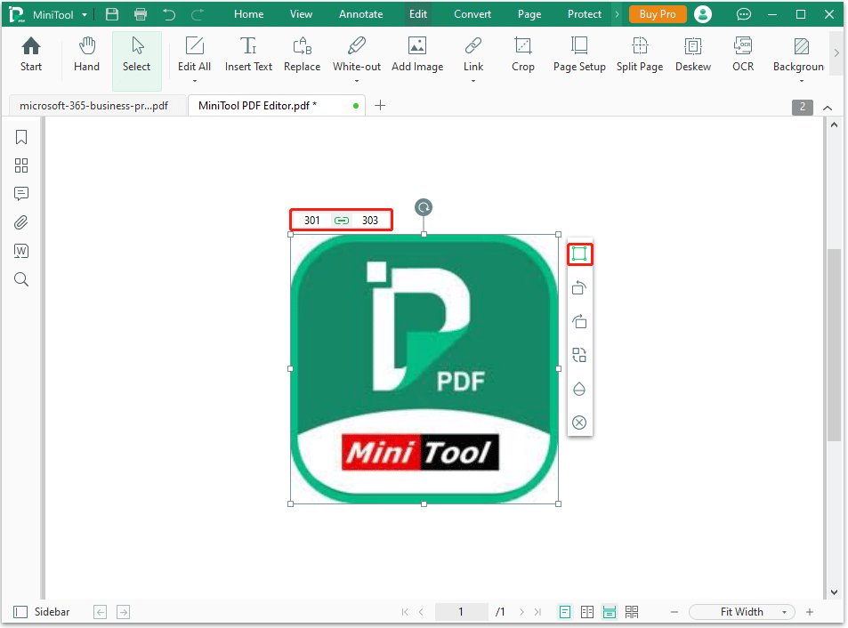 move and resize images in PDF