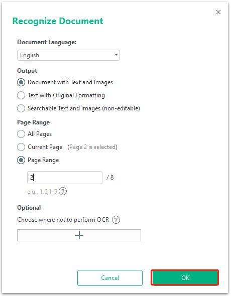 OCR PDF using MiniTool PDF Editor