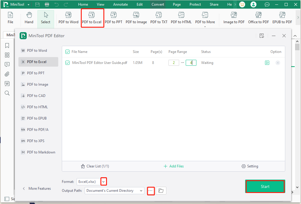 confirm conversion result on MiniTool