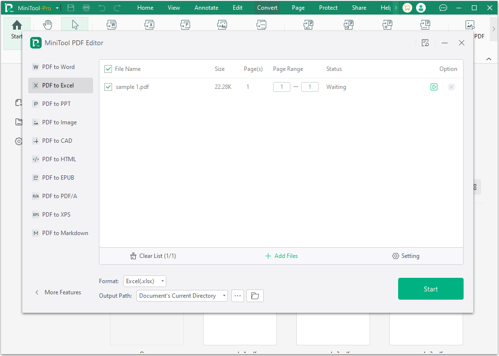 convert PDF to Excel