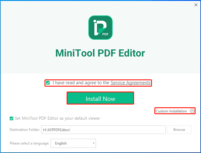 install MiniTool PDF Editor