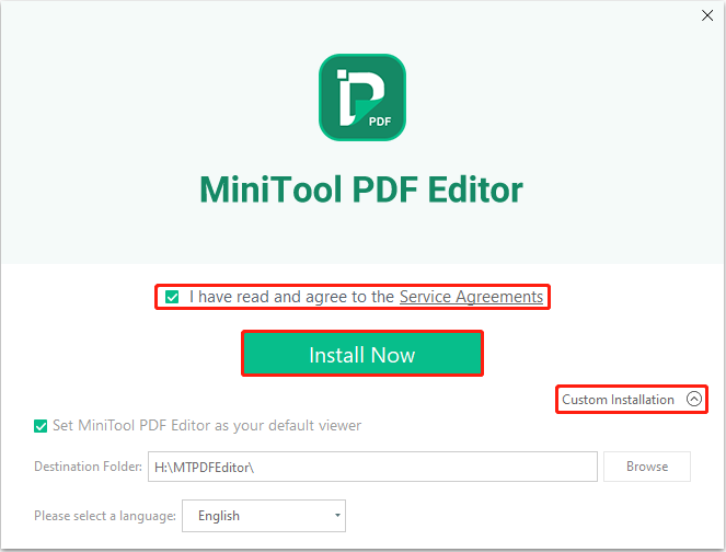 install MiniTool PDF Editor