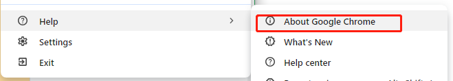 select About Google Chrome