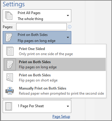 print on both sides in Word