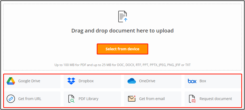 upload the PDF file