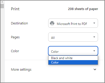 print PDF in Google Chrome