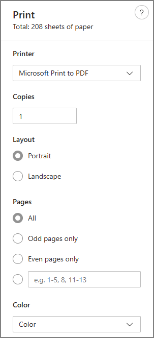 print PDF in Microsoft Edge