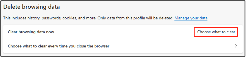 click Choose what to clear