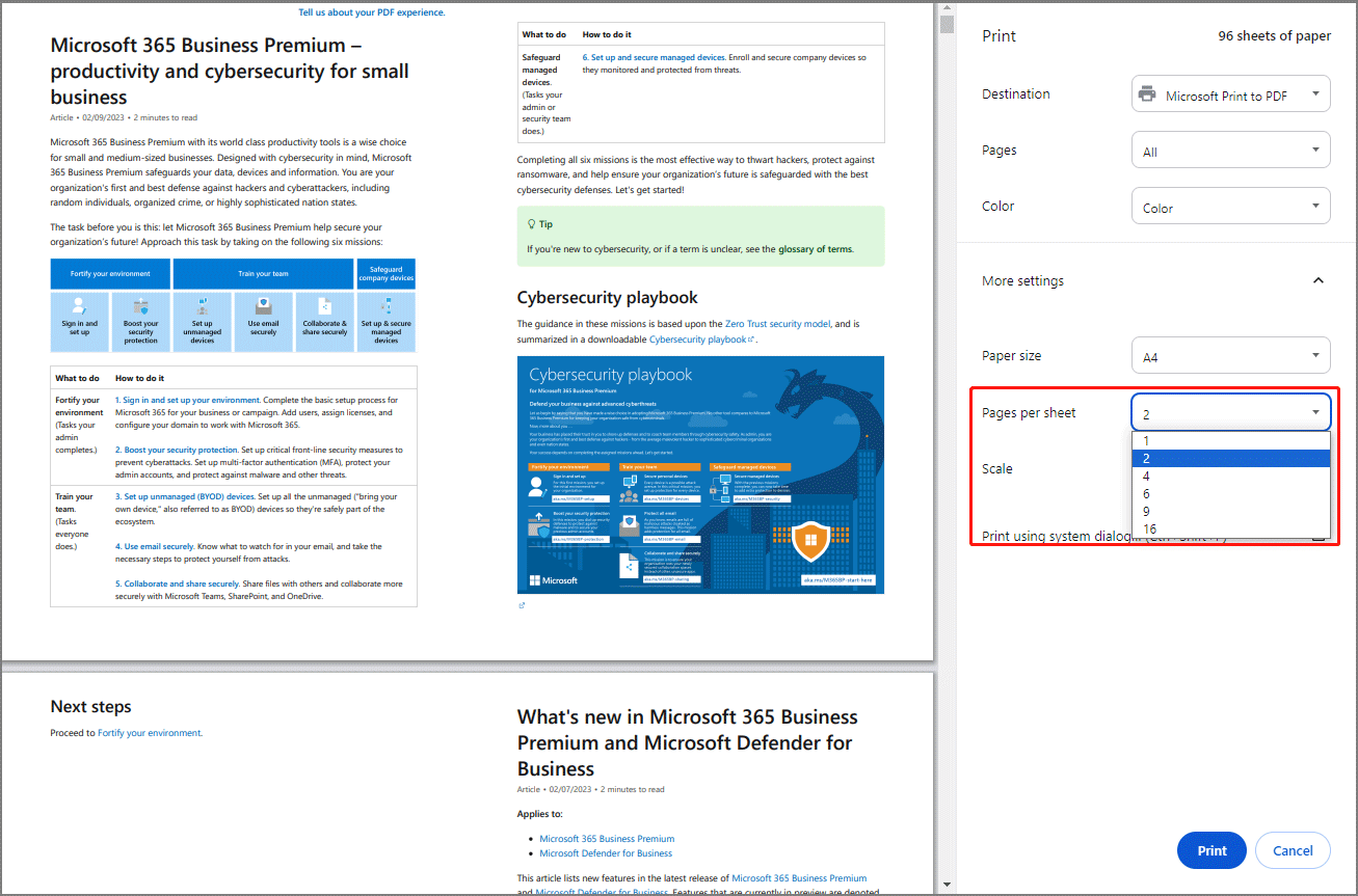 print a PDF file on Google Chrome