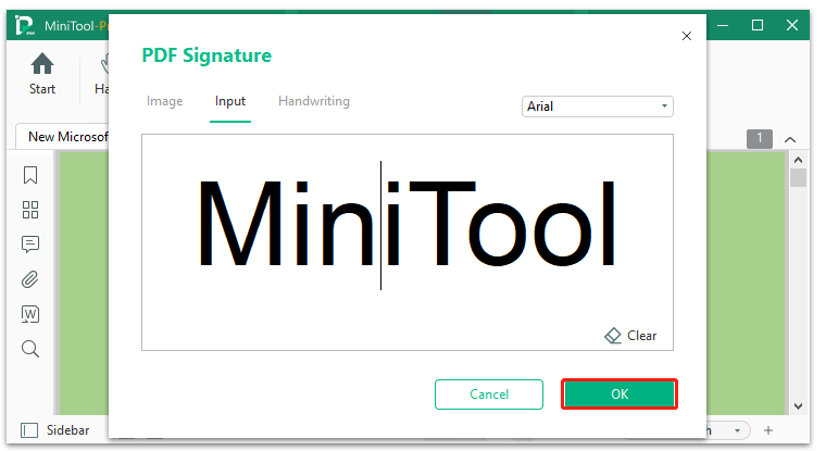 Add signature using MiniTool PDF Editor