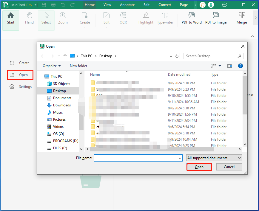 open the PDF with MiniTool PDF Editor