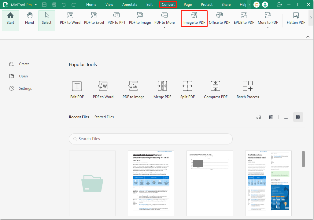 MiniTool PDF Editor image to PDF