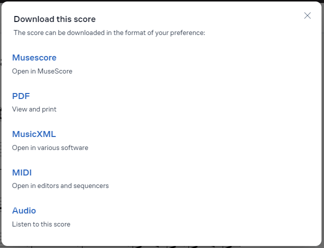 download a score from MuseScore