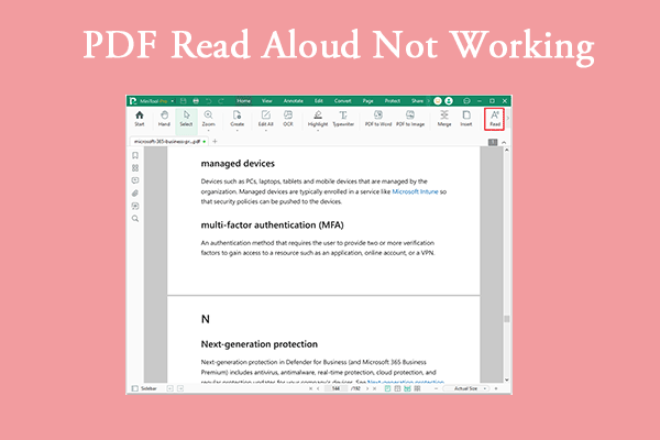 PDF Read Aloud Not Working? There are 4 Methods for You