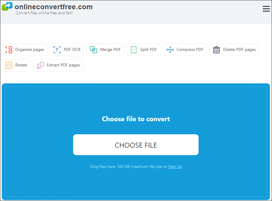 choose file to convert