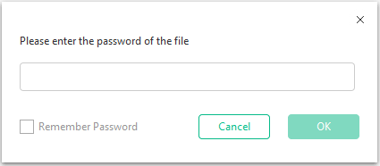 enter the password of the file