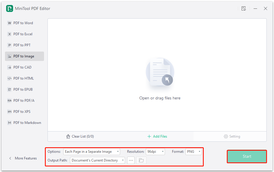 convert PDF to image with MiniTool PDF Editor
