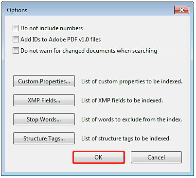 set Options you like and click OK to save changes in the Options window