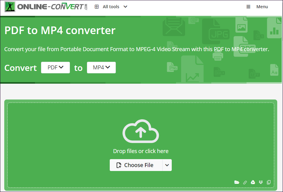 convert PDF to MP4 with Online-Convert