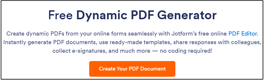 click Create Your PDF Document