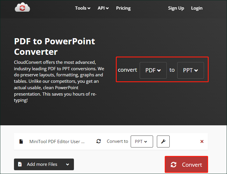 import PDF to LibreOffice with CloudConvert