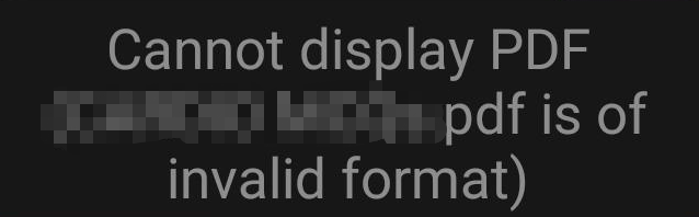 invalid PDF format