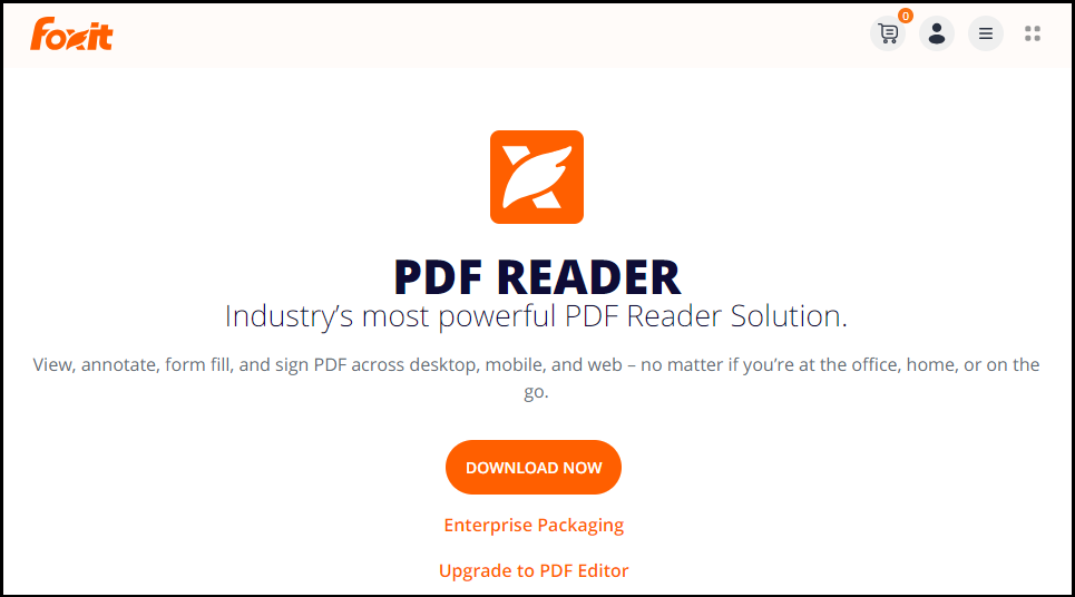 the Foxit PDF Reader interface