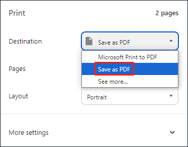 save an email as PDF on PC