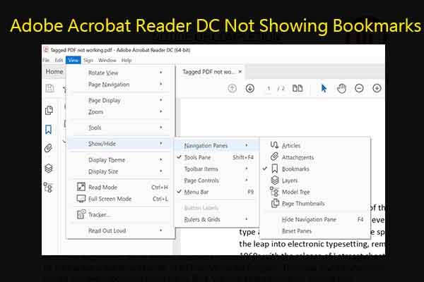 Adobe Acrobat Reader DC Not Showing Bookmarks: 3 Methods