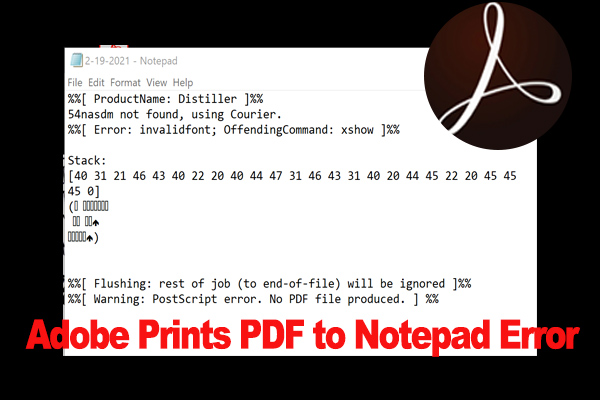 How to Fix Adobe Prints PDF to Notepad Error on Windows 11/10