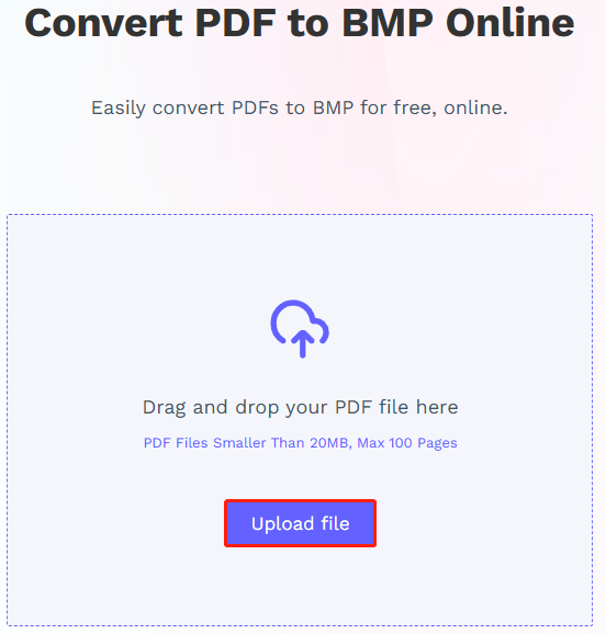 click Upload file on PDFPro