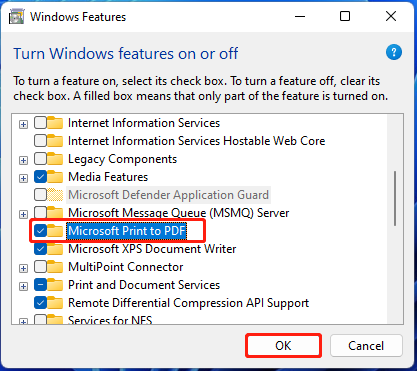 install Microsoft Print to PDF on Windows 11