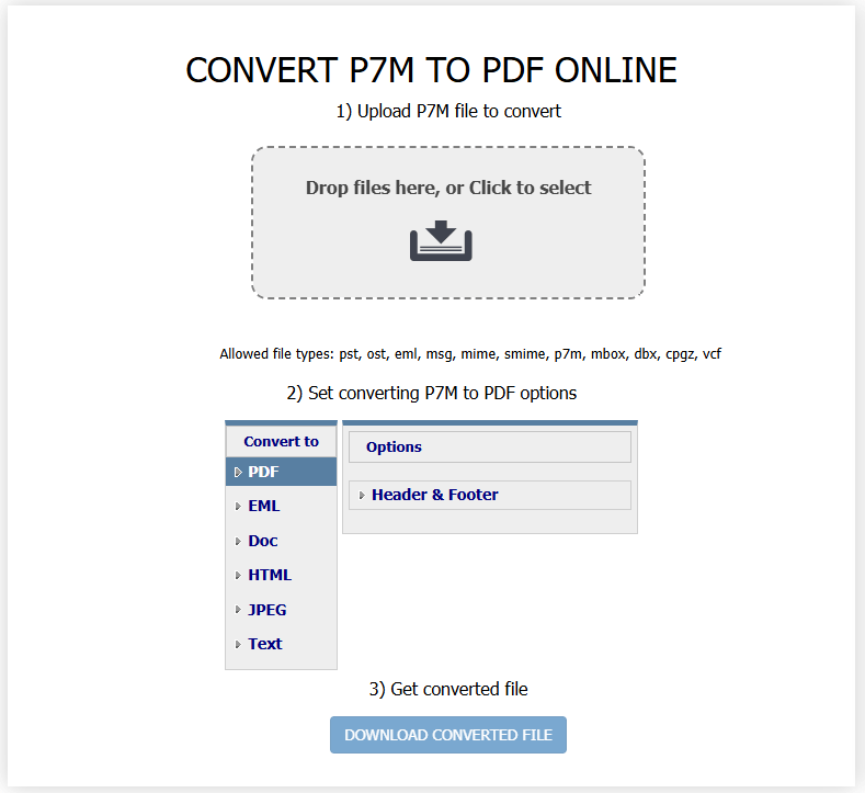 CoolUtils online P7M to PDF converter