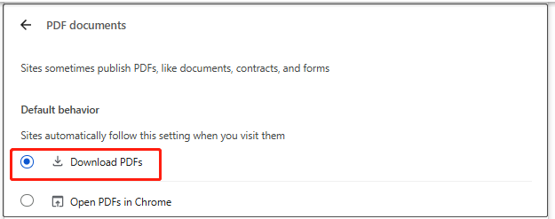select download PDFs in Chrome