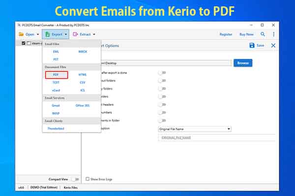 Convert Emails from Kerio to PDF | Kerio to PDF Converter