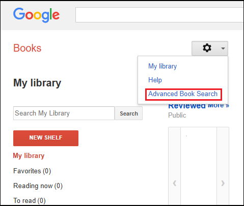 click Advanced Book Search