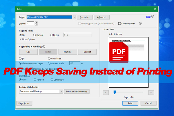 How to Fix PDF Keeps Saving Instead of Printing? [Top 6 Ways]