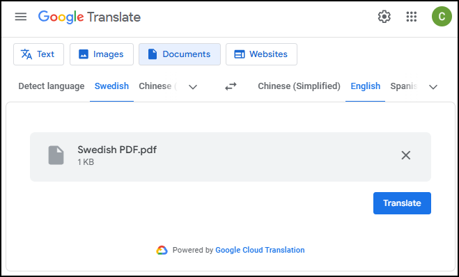 translate Swedish PDF to English