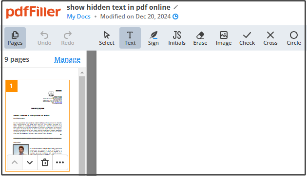 show hidden text in PDF online