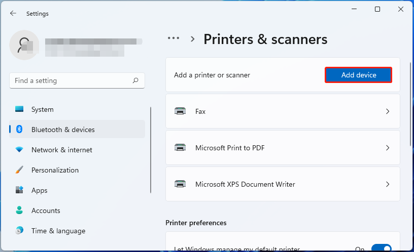 Add a printer or scanner