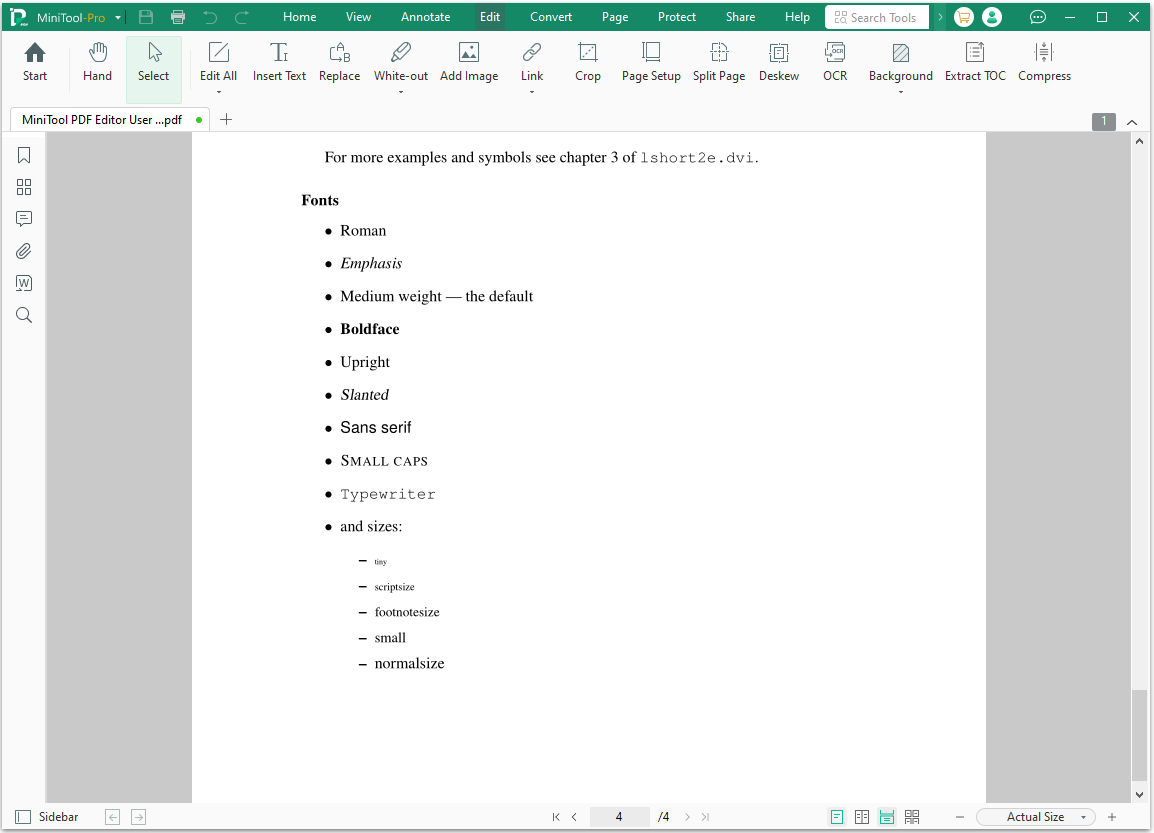 MiniTool PDF Editor interface