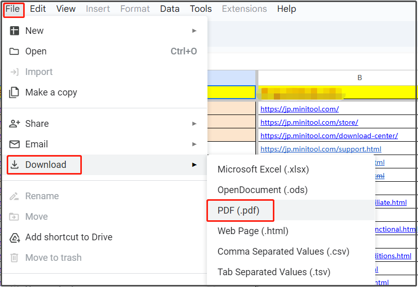 navigate to the Download PDF option