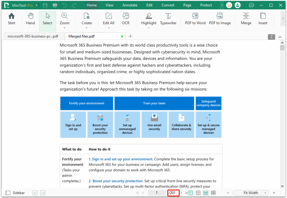 count pages in multiple PDF files with MiniTool PDF Editor