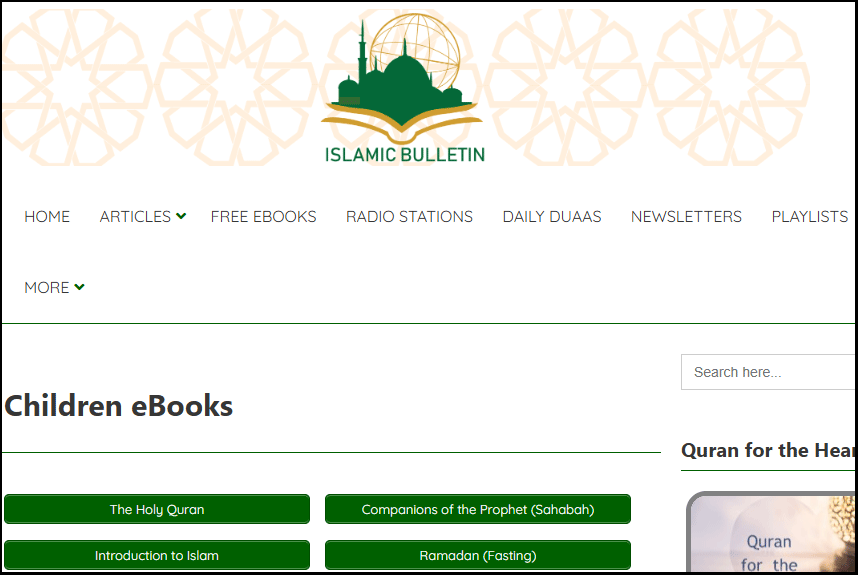 the IslamicBulletin interface